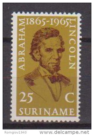 SURINAME 1965 A.LINCOLN YVERT. 409 MLH VF - Suriname