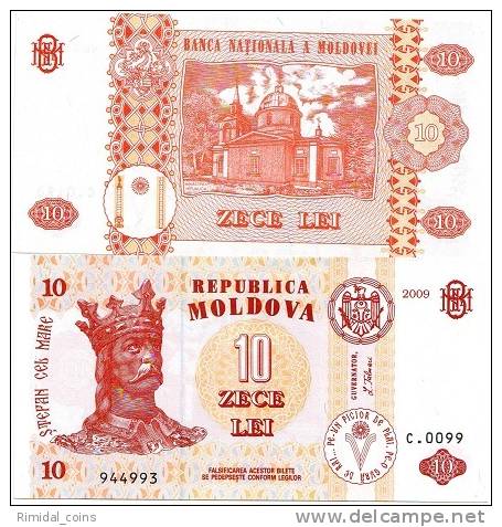 10 Lei Moldova 2009 , Cheap Banknote, UNC Crisp - Moldavie