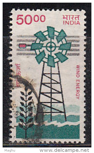 Windmill Used, Energy, 7th Series Definitive, India 2000, Renewable, Protection, (sample Image) - Used Stamps