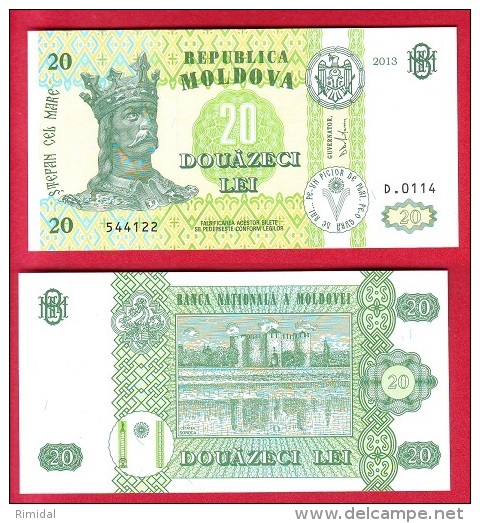 Moldova, 20 Lei  2013 Banknote, UNC Crisp - Moldavië