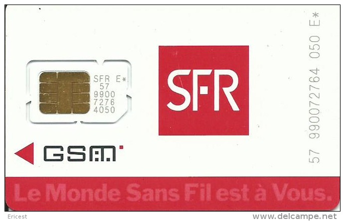 CARTE GSM SFR LE MONDE SANS FIL NUMEROS MAIGRES BON ETAT - Nachladekarten (Handy/SIM)