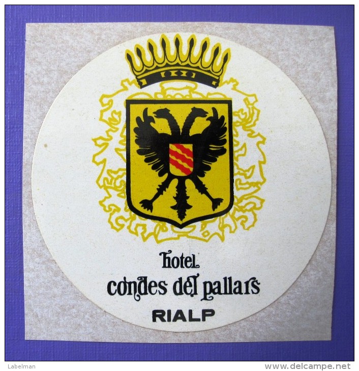 HOTEL PENSION RESIDENCIA VARIOS CONDE PALLARS RIALP LLEIDA SPAIN LUGGAGE LABEL ETIQUETTE AUFKLEBER DECAL STICKER Madrid - Hotel Labels