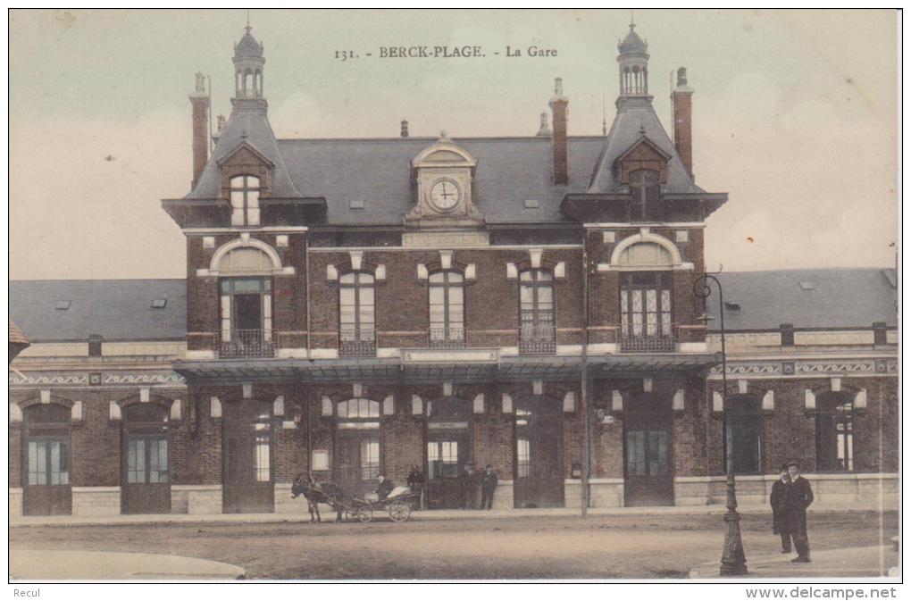 131 - BERCK PLAGE - La Gare   ( - Petite Animation - Carte écrite ) - Stations Without Trains