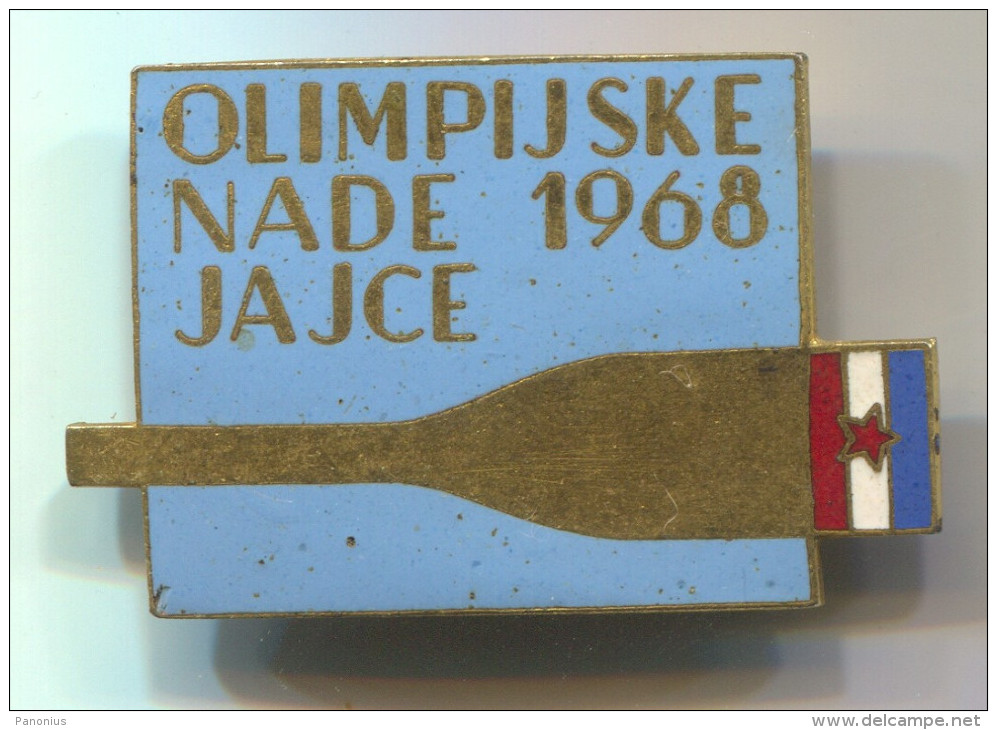 Rowing, Kayak, Canoe - JAJCE, Yugoslavia ( Bosnia And Herzegovina), Vintage Pin, Badge, Enamel, Dim: 40 X 25 Mm - Canottaggio