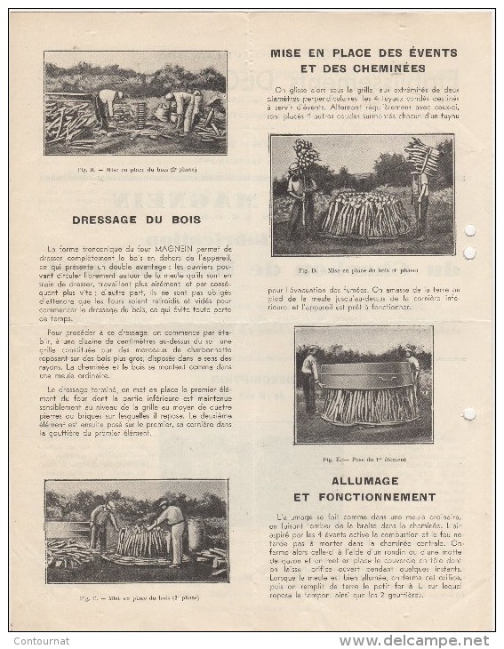 69 LYON PARIS DOCUMENT Ets DECAUVILLE Ainé FOURS MAGNEIN Pour Fabrication Du Charbon De Bois En Forêt  - B46 - Petits Métiers