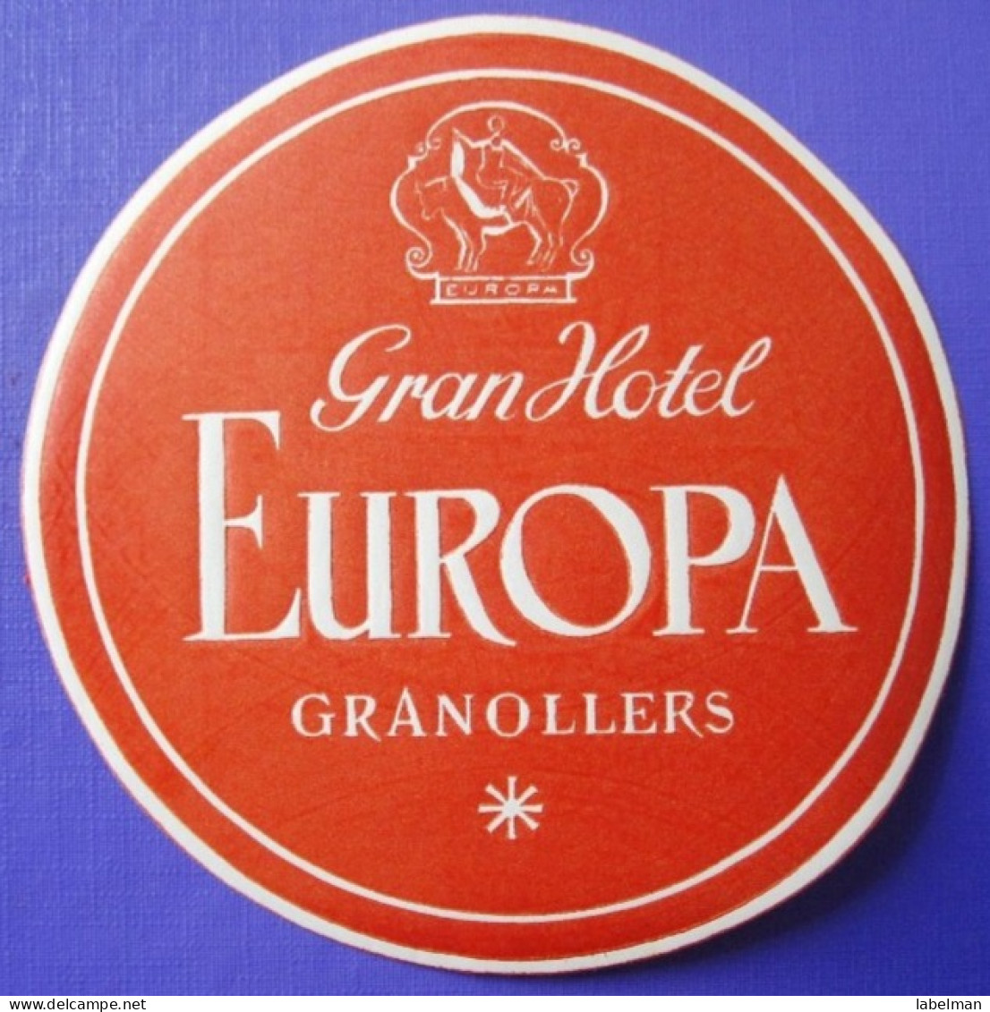 HOTEL PENSION HOSTAL EUROPA EUROPE GRANOLLERS BARCELONA SPAIN LUGGAGE LABEL ETIQUETTE AUFKLEBER DECAL STICKER Madrid - Hotel Labels