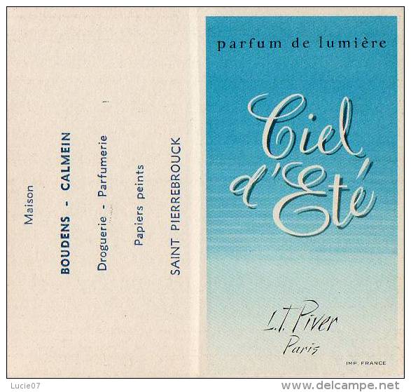 A.Immédiat Carte Parfumée Ancienne CIEL D´ETE  PIVER  Calendrier 1961 - Antiguas (hasta 1960)