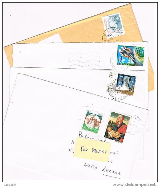 ITALIA  - STORIA POSTALE - 2000  LOTTO DI 4  LETTERE X ITALIA  - RIF.1532 - 1991-00: Marcophilie