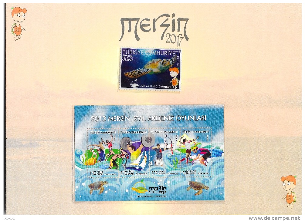 Turkey 2013 MiNr. 4047 (Block 104) Türkei Reptiles Turtles 3D Sports Booklet 1v + S\sh + Fdc Limited 6000 MNH**  39.5€ - Schildkröten