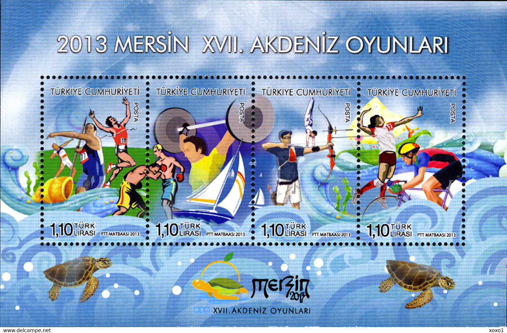 Turkey 2013 MiNr. 4047 (Block 104) Türkei Reptiles Turtles 3D Sports Booklet 1v + S\sh + Fdc Limited 6000 MNH**  39.5€ - Schildkröten