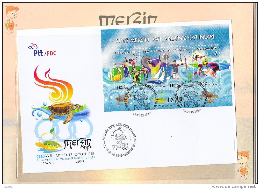 Turkey 2013 MiNr. 4047 (Block 104) Türkei Reptiles turtles 3D sports booklet 1v + s\sh + fdc limited 6000 MNH**  39.5€