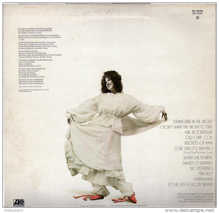 * LP *  BETTE MIDLER - SONGS FOR THE NEW DEPRESSION (Germany 1976) - Disco, Pop