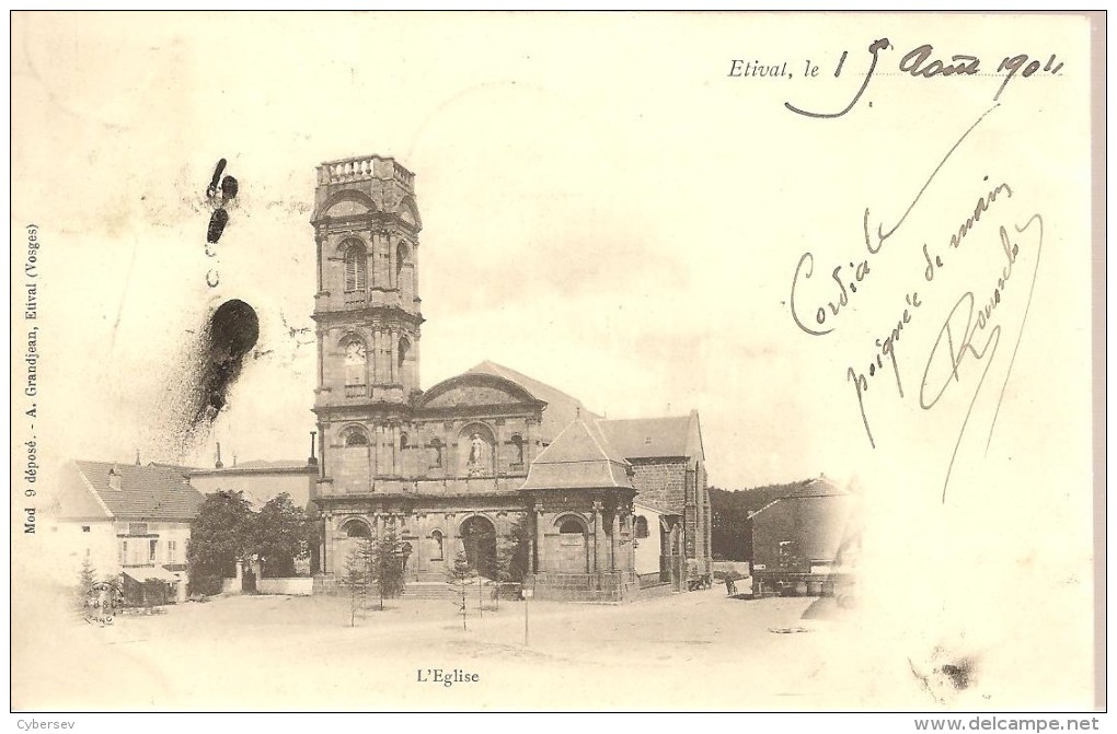 ETIVAL - L'Eglise - Carte Précurseur Non Divisé 1904 - Tâches Voir Scan - Etival Clairefontaine