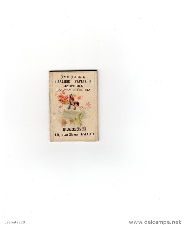 CALENDRIERS AGENDA PETIT FORMAT  CALENDRIER 1898  IMPRIMERIE  LIBRAIRIE PAPETERIE  Journaux  SALLE  PARIS  Bel état - Tamaño Pequeño : ...-1900