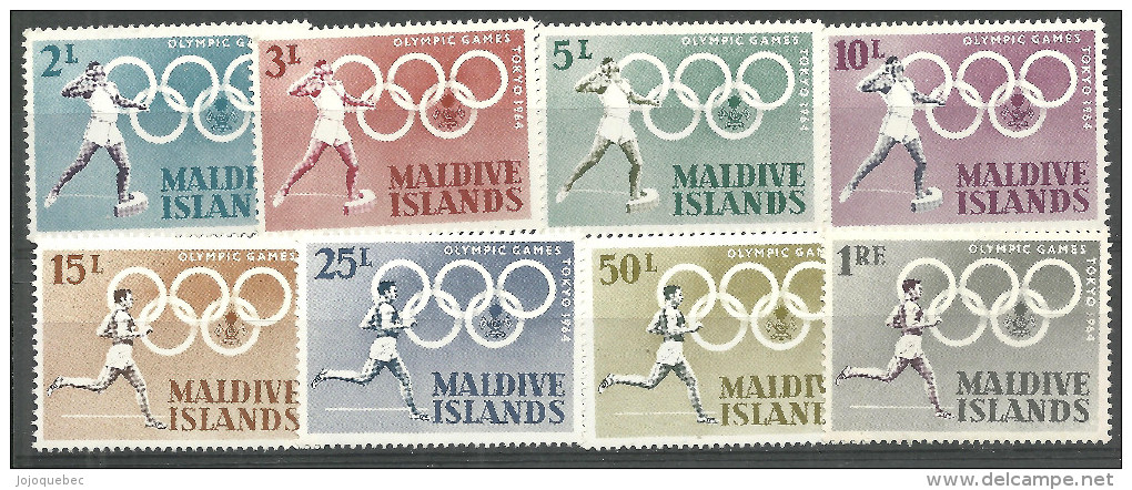 Maldive Neufs Sans Charniére Series Complet,  OLYMPIC GAMES TOKYO 1964,  MINT NEVER HINGED - Maldives (1965-...)