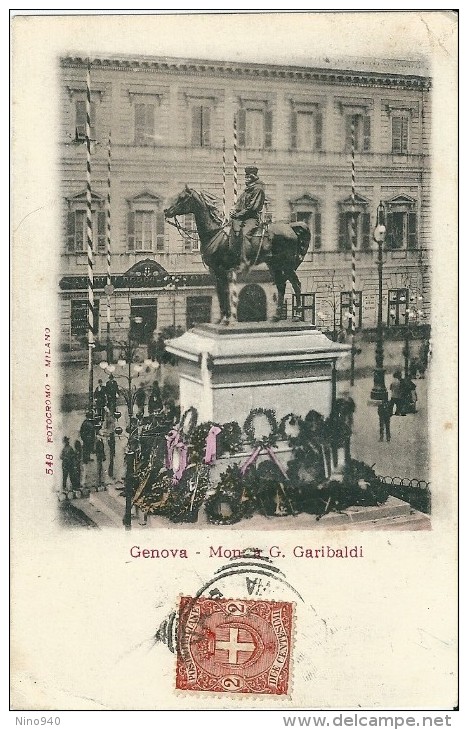 GENOVA - MONUMENTO A G. GARIBALDI. - F/P -E - V - I - Animata - Genova (Genua)