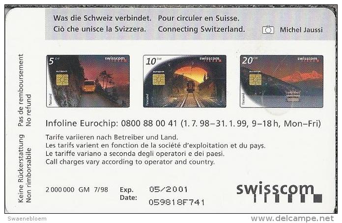 Telefoonkaart - Zwitserland. Swiss Telecom. Taxcard. CHF 5. Was Die Schweiz Verbindet. Foto: Michel Jaussi. 2 Scans. - Zwitserland