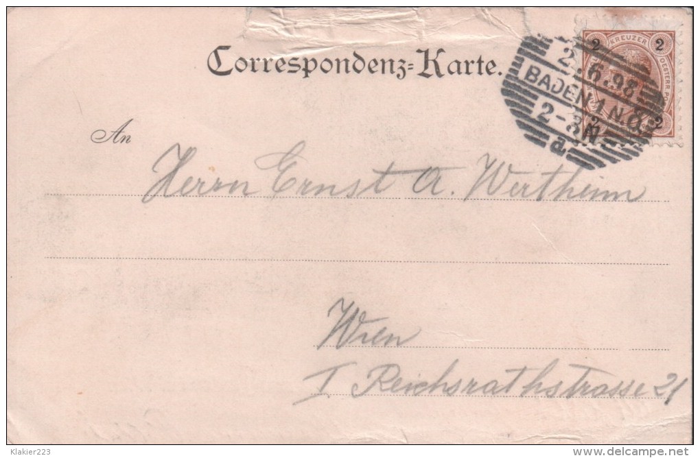Gruss Aus Baden Bei Wien . Curpark / Jahr : 1898 - Baden Bei Wien