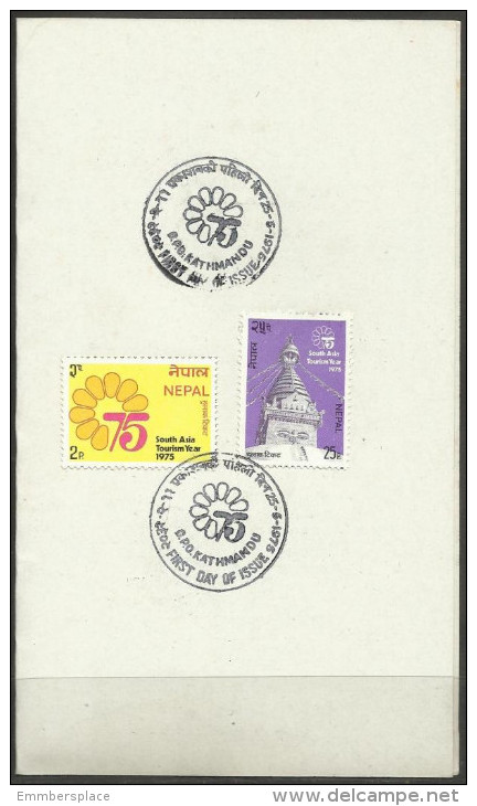 Nepal - 1975 South Asia Tourism Year FD Folder   SG 319-20  Sc 302-3 - Nepal