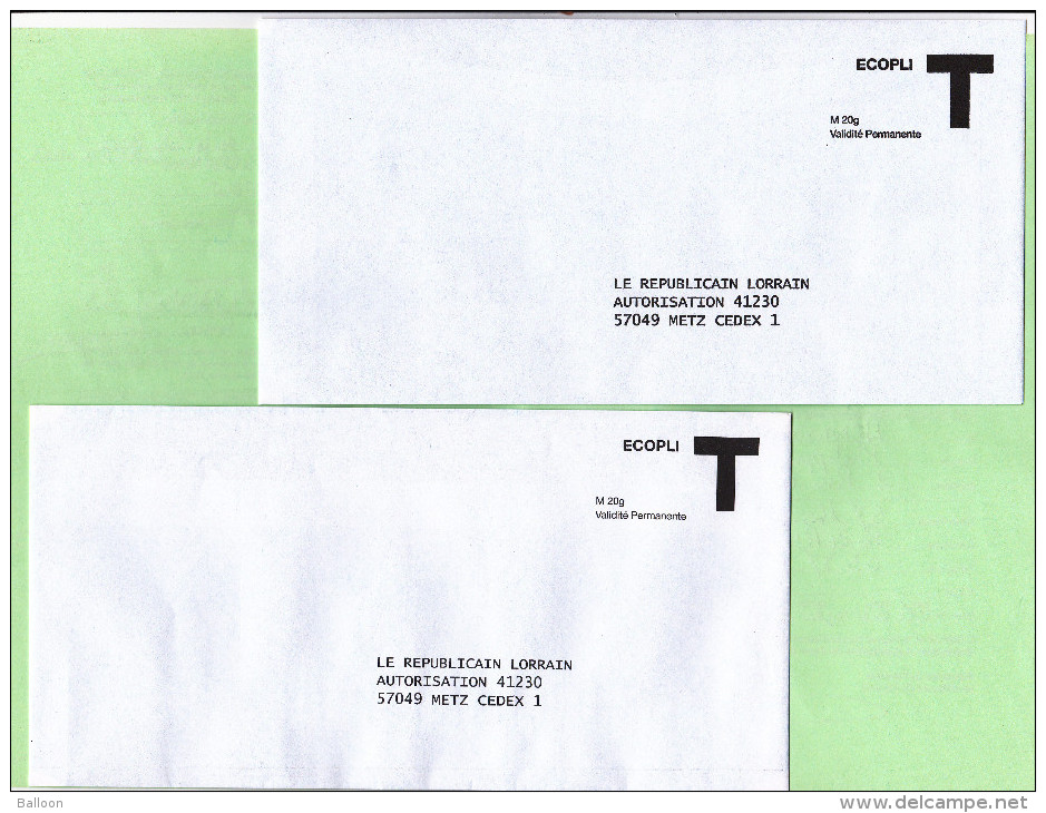 Entier Postal -  Enveloppe Réponse T - 4 Enveloppes Différentes - Cartes/Enveloppes Réponse T