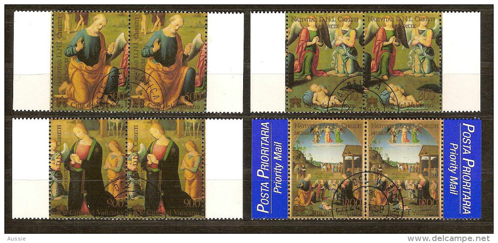 Vatican Vatikaan 1999 Yvertn° 1177-80 (°) Used 2 Séries Cote 13,00 Euro Noel Kerstmis Christmas - Oblitérés