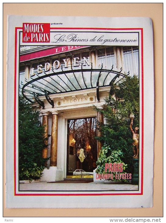MODES De PARIS Les PRINCES De La GASTRONOMIE Le DOYEN CHAMPS-ELYSEES - Cuisine & Vins