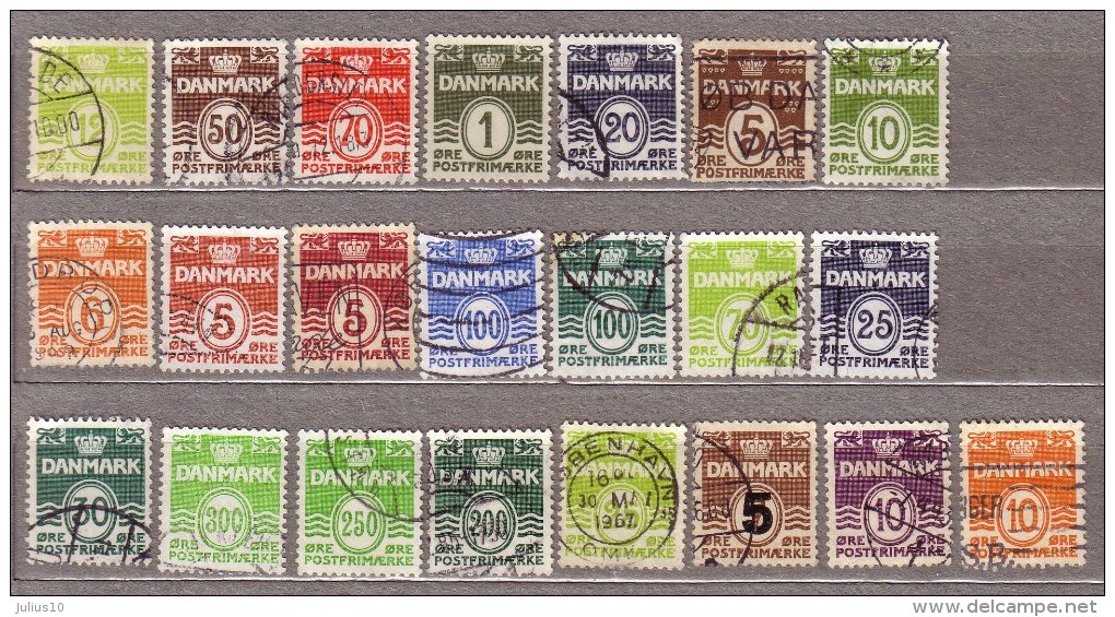 Denmark Danmark Used Nice Waves Numerals Different Stamps Selection #5073 - Lotes & Colecciones