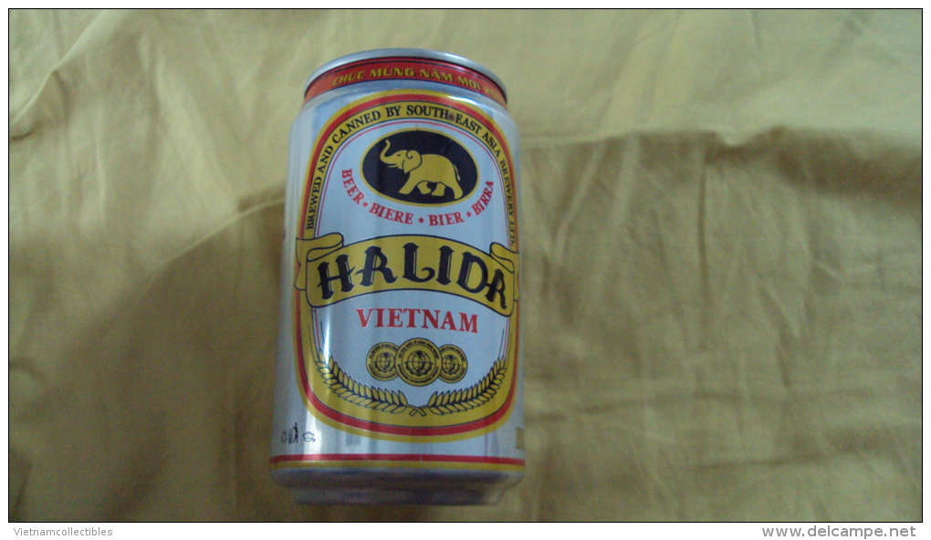 Vietnam Viet Nam Halida New Yera Of Pig 2007 Empty 330ml Beer Can / Opened At Bottom - Cannettes