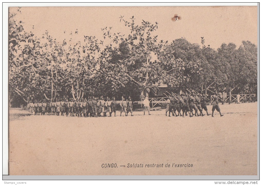 CONGO BELGE SOLDAT RENTRANT DE L'EXERCICE - Belgian Congo