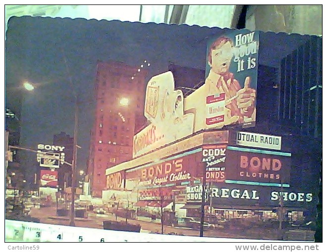 USA NEW YORK TIME SQUARE AT DUSK CIGARETTES WISTON  GORDONS  SONY  COCA COLA  BY NIGHT  V1975 EN9679 - Time Square