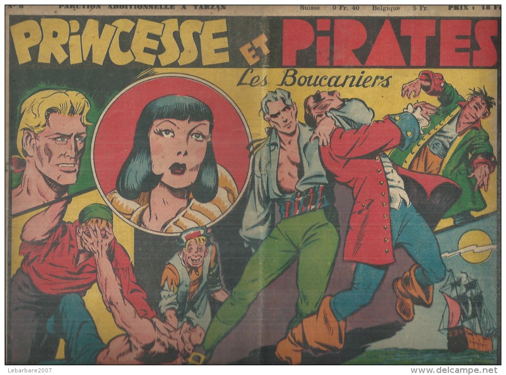 PARUTION ADITIONNELLE A TARZAN  N° 8 -  " PRINCESSE ET PIRATES - LES BOUCANIERS " -    1948 - Kleinformat