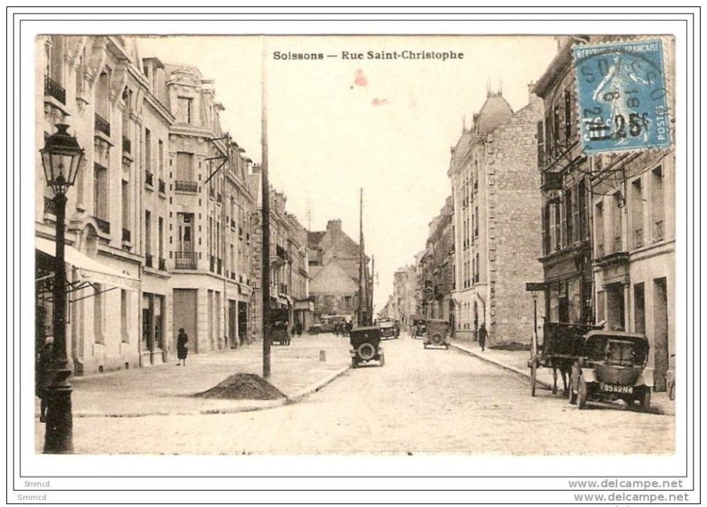 CPA 02 SOISSONS / RUE SAINT CHRISTOPHE / 1927 - Soissons
