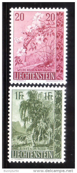 Liechtenstein 1957 Wild Roses &amp; Birches 2v MNH - Neufs