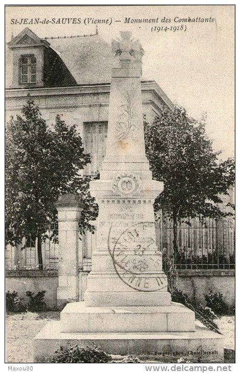 ST-JEAN-de-SAUVES - Monument Des Combattants - 1925 - - Autres & Non Classés