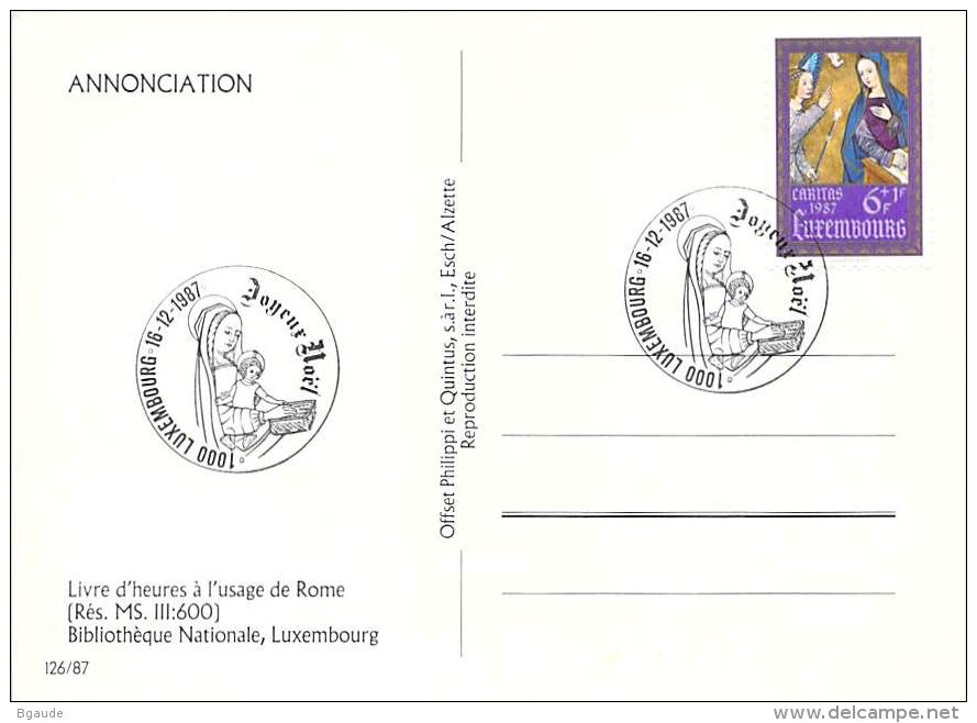 LUXEMBOURG  CARTE  MAXIMUM  NUM-YVERT  1135 ENLUMINURES - Cartoline Maximum
