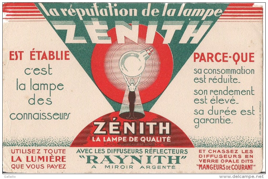 BUVARD ZENITH LA LAMPE DE QUALITE RAYNITH - Electricité & Gaz