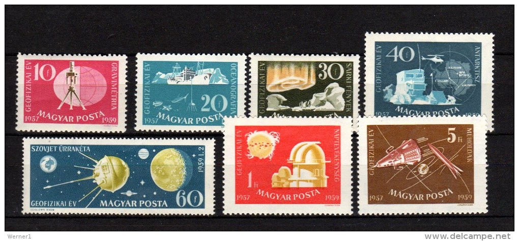 Hungary 1959 Space Int. Geophysical Year Set Of 7 MNH - Europe