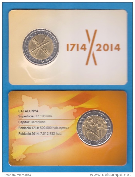 VERY RARE!!!  CATALUNYA (Republic Of CATALONIA) Set 2 € 2.014 Conmemorative "TRICENTENARI"  SC/UNC  T-DL-11.058 - Espagne