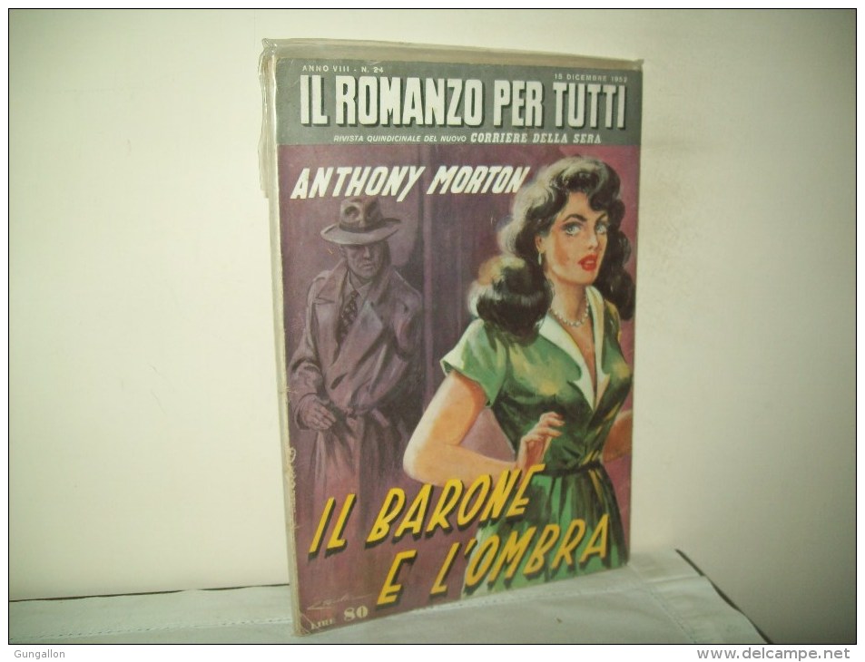 Il Romanzo Per Tutti(Corriere Della Sera 1952)  Anno VIII° N. 24  "Il Barone E L'ombra"  Di Anthony Morton - Pocket Uitgaven