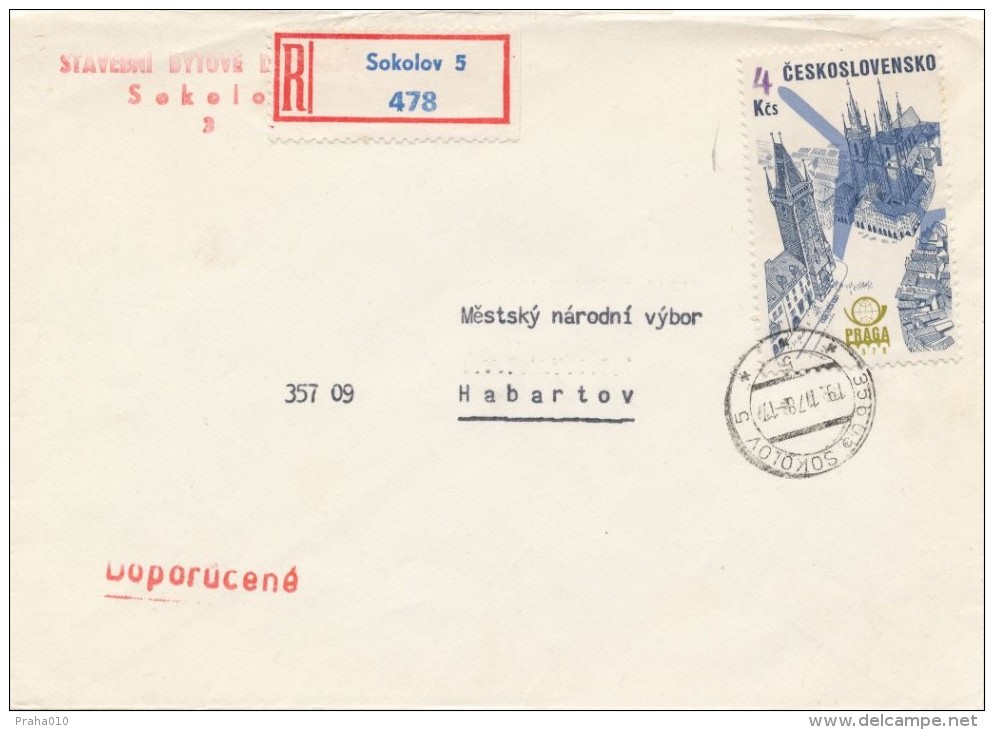 I8679 - Czechoslovakia (1978) 356 05 Sokolov 5 (stamp - Manufacturing Defect: Weak Print The Number "4") - Plaatfouten En Curiosa