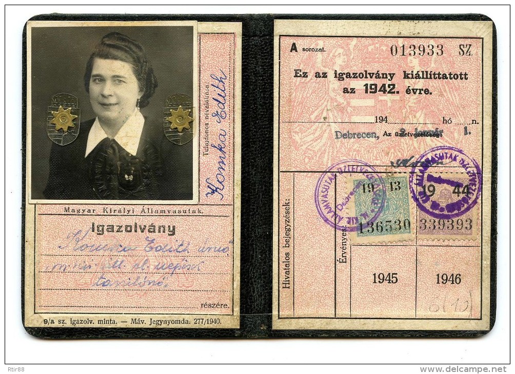 Carte D'identité Hongroise 1939-1945 - 1939-45