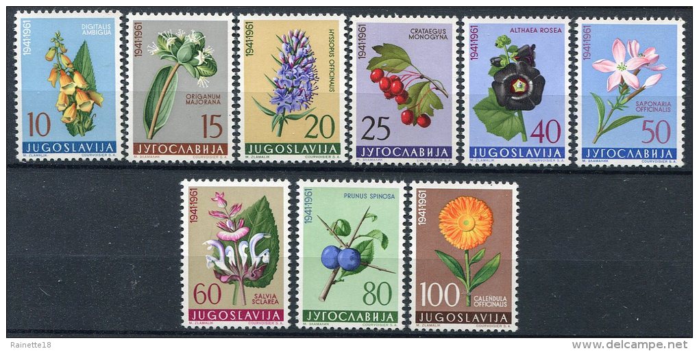 Yougoslavie         843/851  **        Fleurs - Unused Stamps