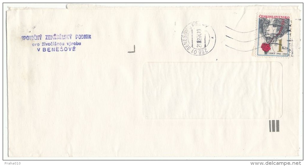 I8686 - Czechoslovakia (1984) 256 01 Benesov U Prahy (stamp - Manufacturing Defect: Shifted Printing In Black Color) - Plaatfouten En Curiosa