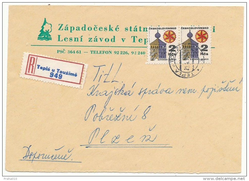 I8695 - Czechoslovakia (1973) Tepla U Touzime (stamp - Manufacturing Defect: Shifted Horizontal Perforation) - Plaatfouten En Curiosa