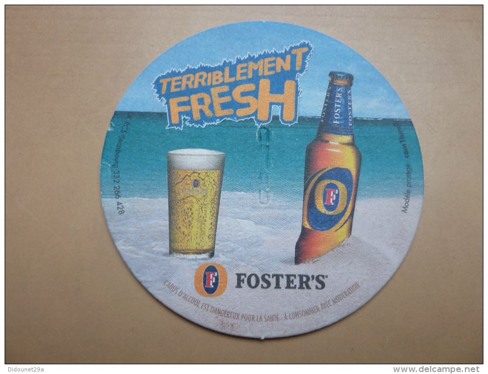 Sous-bock "FOSTER'S TERRIBLEMENT FRESH / AUSTRALIA DAY - INSERE UNE PIECE DE 1€ ET FAIS TOURNER" Australie - Sous-bocks