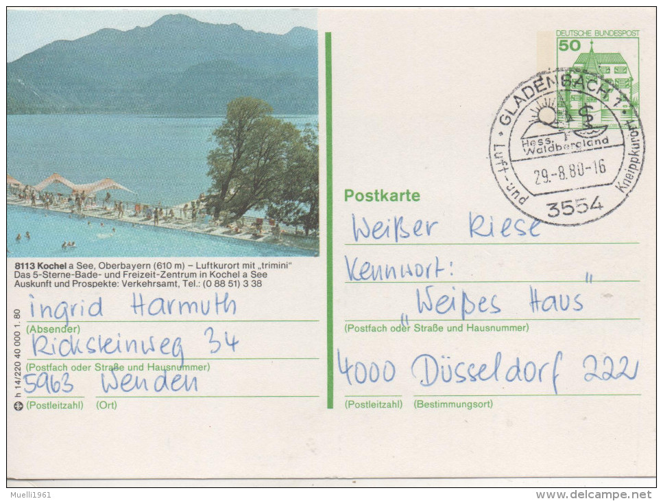 Nr. 2089,  Ganzsache Deutsche Bundespost,   Kochel - Geïllustreerde Postkaarten - Gebruikt