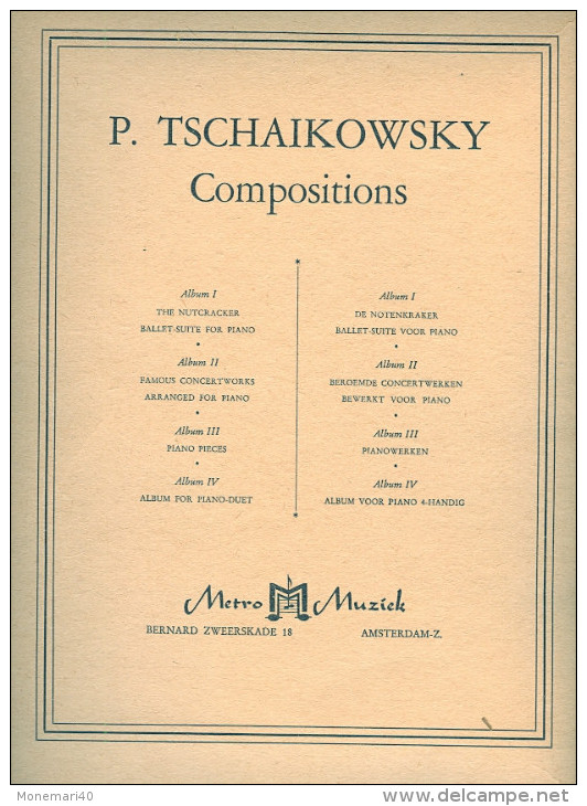 Partition -TSCHAIKOWSKY - PIECES POUR PIANO - S-U