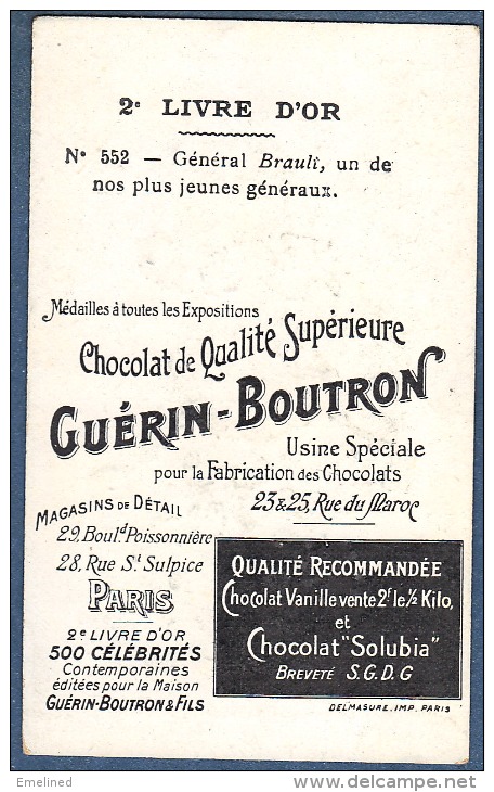 Chromo Chocolat Guerin-Boutron 2e Livre D´or Célébrités Contemporaines 552 Général Brault WW1 Fort De Douaumont - Guérin-Boutron