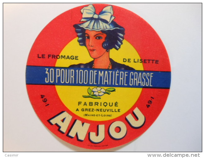 A-49083 - étiquette De Fromage De LISETTE - GREZ-NEUVILLE Maine Et Loire 49-I - Cheese
