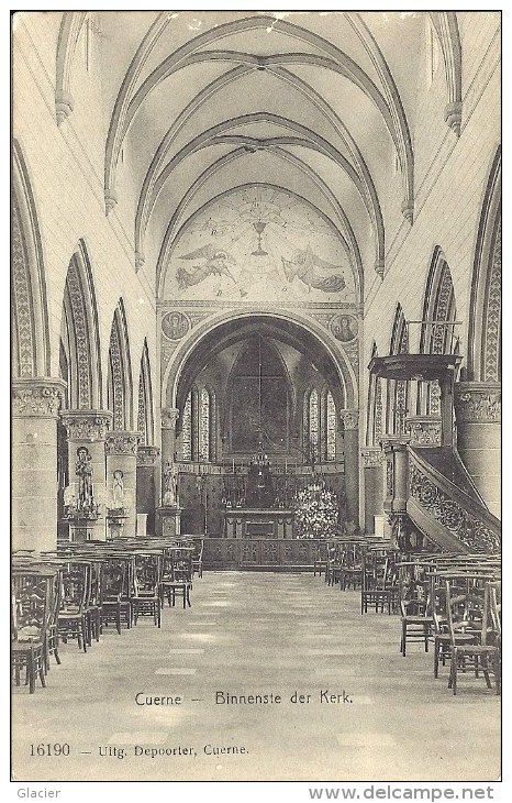 CUERNE - Kuurne - Binnenste Der Kerk - 16190 Uitg. Depoorter - Duitse Feldpost Mach.-Gew.Scharfschütsentrupp - Kuurne